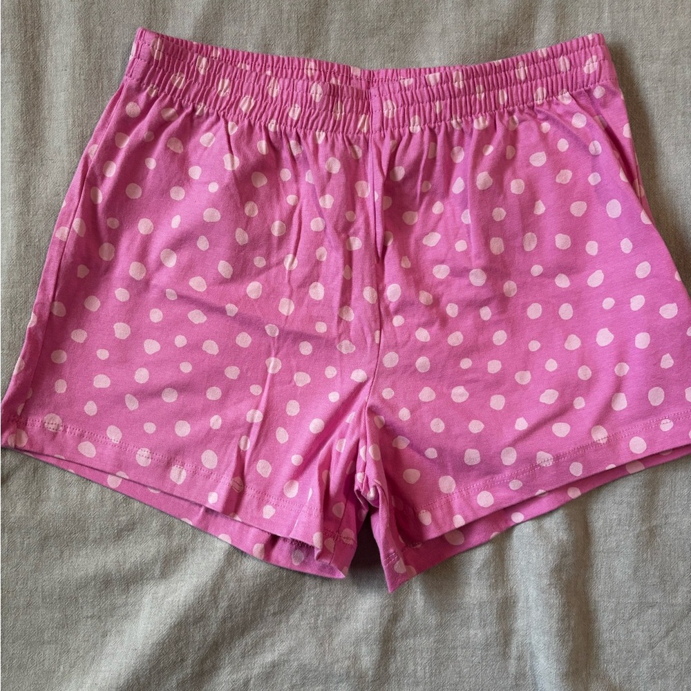 Hanna Andersson Pink Polka Dot Cotton Shorts NWOT